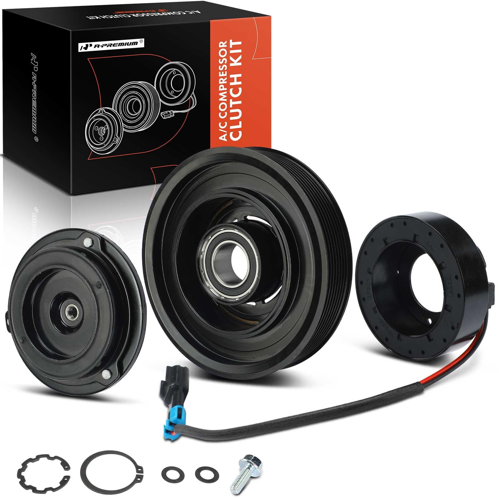 Photo 1 of A-Premium Air Conditioner AC Compressor Clutch Kit Compatible with Freightliner 114SD, 122SD, Cascadia, Coronado, M2 112 & Western Star 4700SB, 4700SF, 4800SB, 4800SF, 4900EX, 4900FA, 4900SA, 6900XD