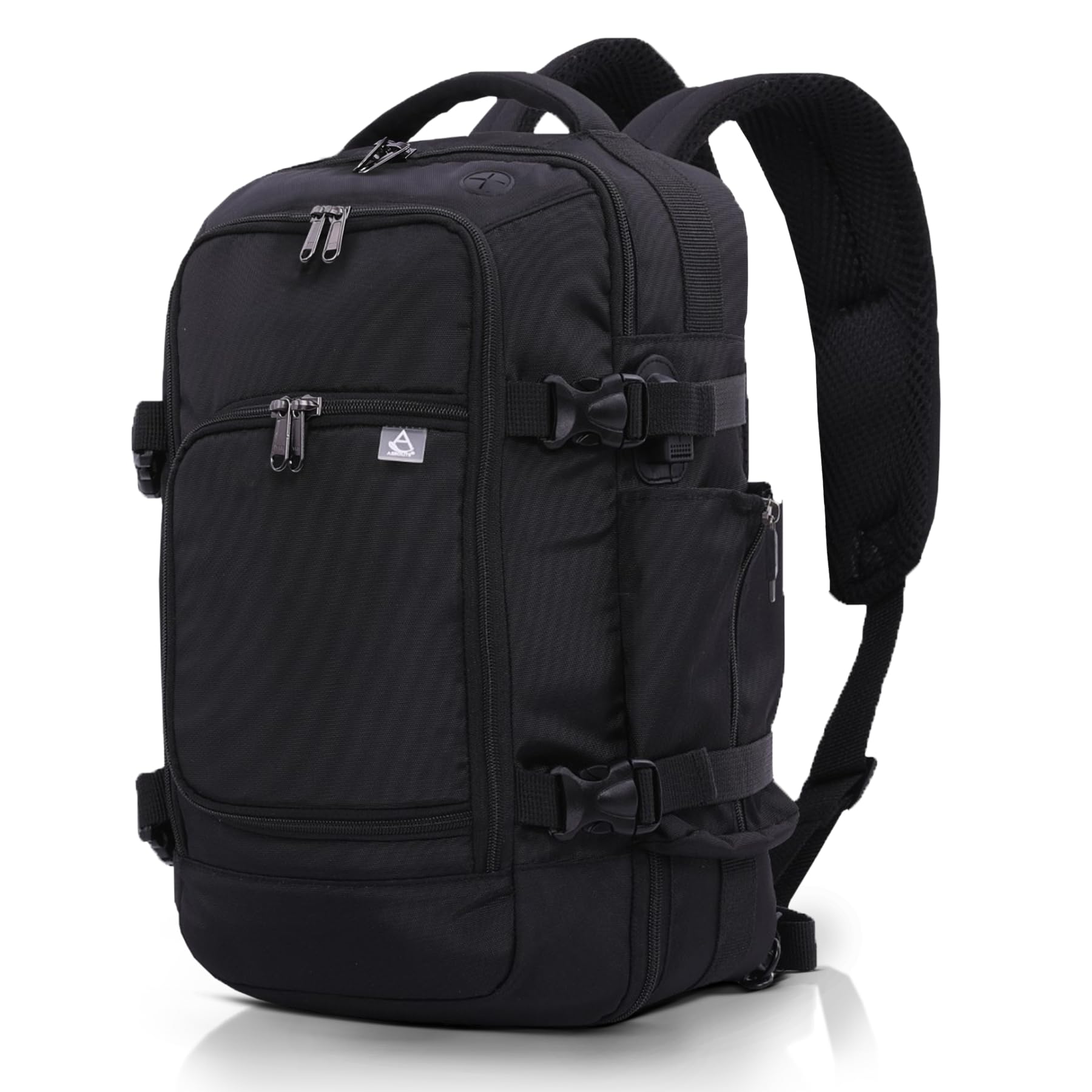 Aerolite Premium Ryanair & Wizz Air Lightweight Under Seat Travel Carry On Hand Cabin Luggage Backpack Rucksack Flight Bag 40x20x25 with YKK Zippers (Black)