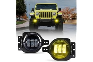 Xprite 300% Bright Fog Lights Compatible with 2018-2024 Wrangler JL JLU & 2020+ Gladiator JT, 60W LED FogLights Replacements,