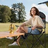 OVERMONT 150kg Folding Camping Chair with Cup Holder High Back Garden Chair view 8