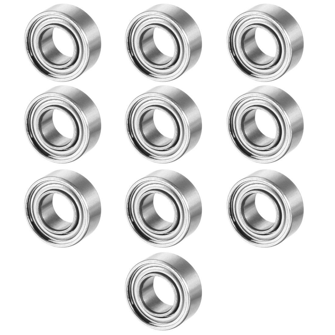 Sourcingmap 10pcs MR63ZZ 3mmx6mmx2.5mm Double Shielded Miniature Deep Groove Ball Bearing