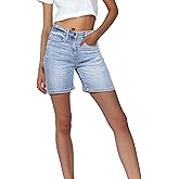 Pantete Women's Stretchy Jean Shorts High Waist 7" Inseam Summer Denim Jorts