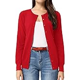GRACE KARIN Women's Long Sleeve Button Down Crew Neck Classic Sweater Knit Cardigan