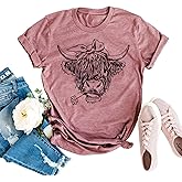 Cow Shirt Women Cute Cattle T-Shirt Vintage Western Short Sleeve Tops Western T Shirt Farm Life Tee Shirts