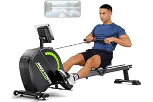 Dripex Rowing Machines for Home Use, Rowing Machine Magnetic Rower, 16 Levels of Workout Resistance, Max 350 LBS, Dual Slide Rail, Bluetooth App Compatible, LCD Monitor, Row Machine for Gym Exercise