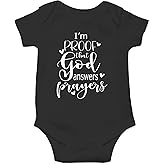 AW Fashions I'm Proof That God Answers Prayers Baby Bodysuit Cute Newborn Boy Funny Rompers Girl Clothes