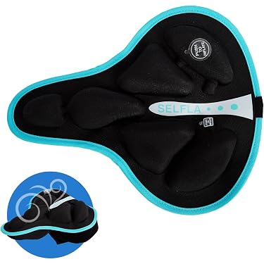 Coussin De Siège De Vélo D'exercice Bikeroo Grand Format Avec Gel - Housse Violette Neuve