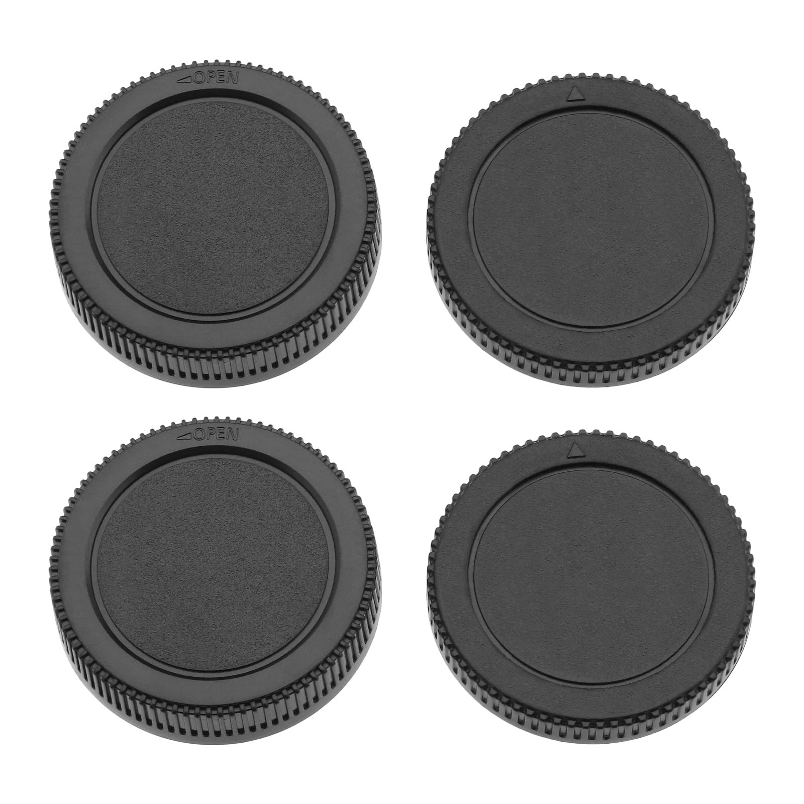 ECSiNG 2 Sets Front Body Cap & Rear Lens Cap Cover Kit Compatible with Panasonic Lumix G9 G7 G6 G5 G3 G2 G1 G10 Compatible with Olympus E-M10 Mark IV/III/II