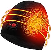 Autocastle Men Women Rechargeable Electric Warm Heated Hat Winter Battery Heat Skull Beanie