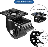 W B D WEIBIDA 3-Inch Heavy Duty Plate Swivel Caster Set of 4 with Brake view 4