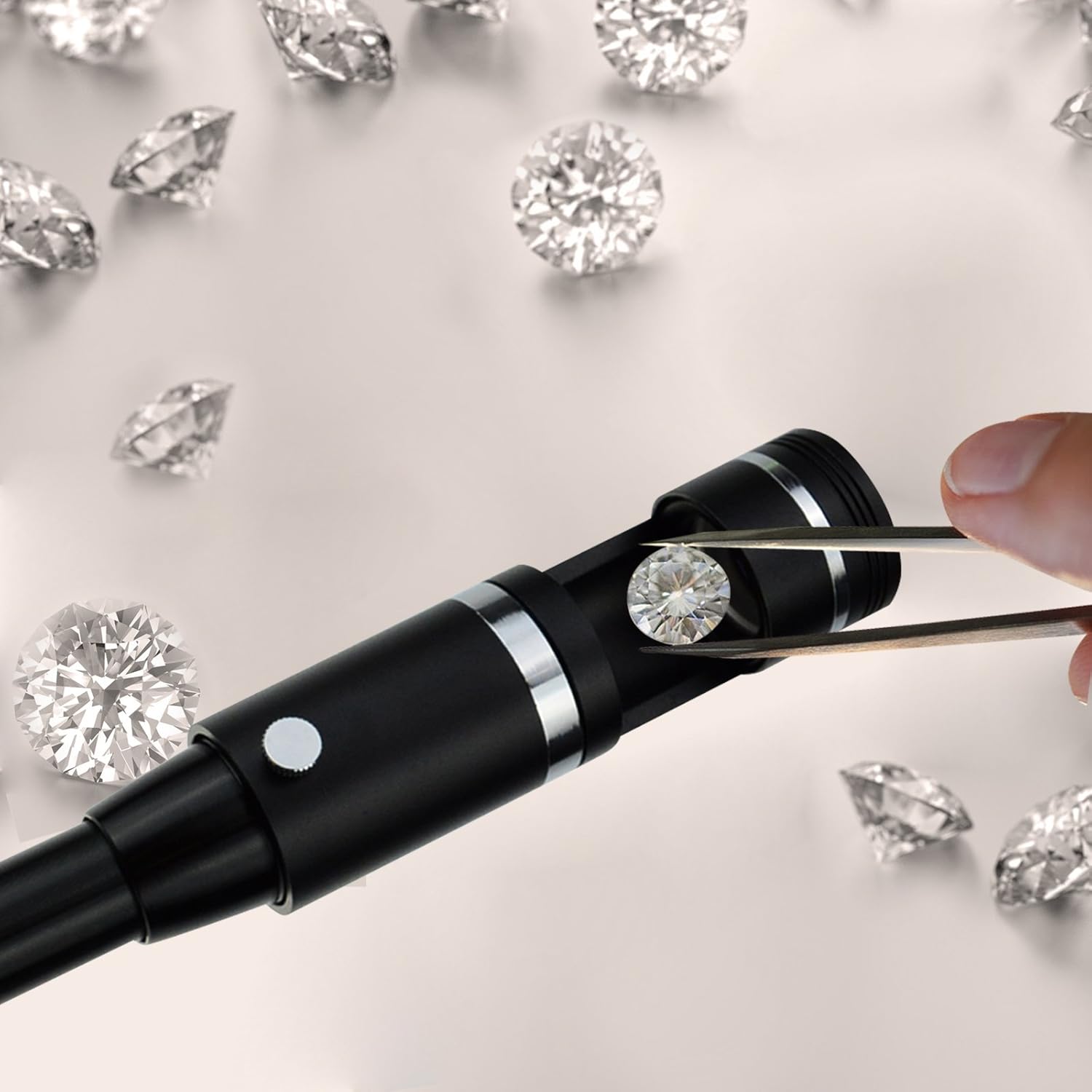 Professional 18mm 10x Handheld Darkfield Loupe LED with Flashlight