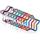Tyqour 10PCS Cute Carabiner Clips Star Carabiner Multicolor Aluminum Shaped Spring Snap Hook for Outdoor Fishing Hiking Traveling Keychain Backpack