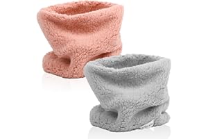 2 Pcs Winter Fleece Warm Kids Scarf Boys Girls Round Scarves Windproof Neck Warmer Face Cover Mask