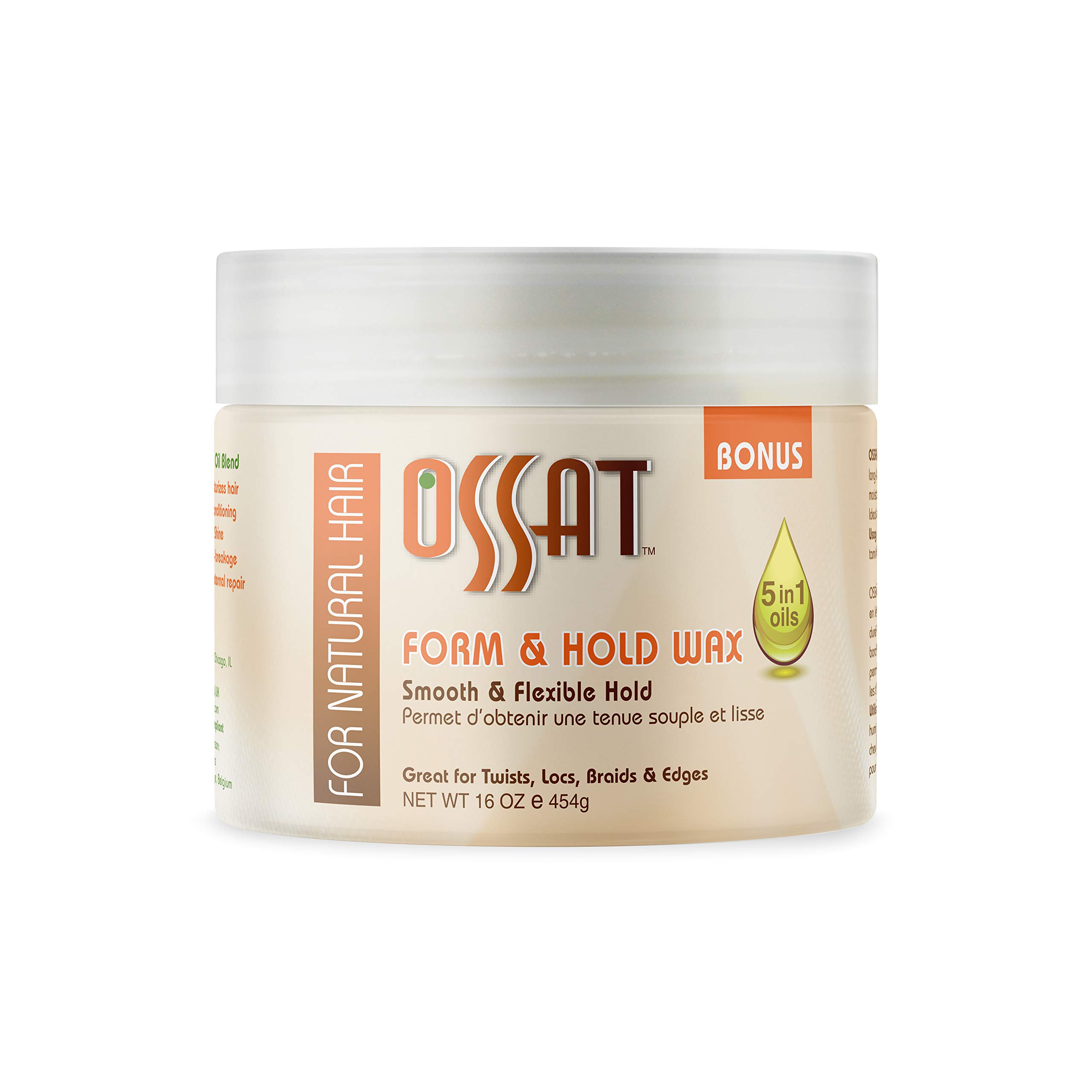 Ossat Naturals Form & Hold Wax Twists, Locks, Knots, Edge Control