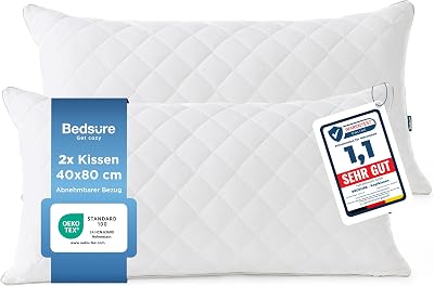 Antiallergiques Lot 2 Oreillers - 40x80 Anti-Acariens Amovible Doux