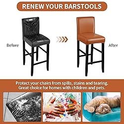 YISUN Bar Stool Covers, Stretch Waterproof PU Bar