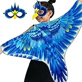 iROLEWIN Double-Sided Bird-Wings-Costume for Kids Parrot-Costume 3D Bird Mask as Toddler Dress-Up Animal Birthday Gifts Toy