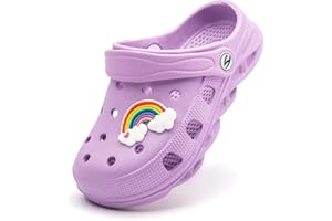 WOUEOI Kid's Girls Boys Clogs Garden Shoes Cartoon Slides Sandals Beach Slipper Children