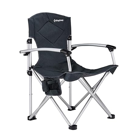 KingCamp Aluminum Campingstuhl Klappstuhl mit Getränkehalter bis 120 kg Belastbar