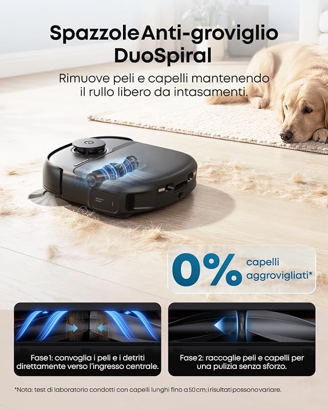 by Anker Omini C28 Robot Aspirapolvere HydroJet 5 in 1, Nero