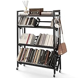 ybaymy Book Carts with Wheels Library Rolling Book