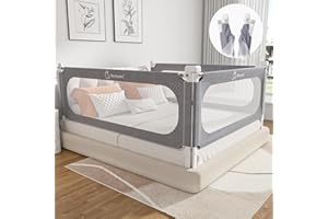 MagicFox Foldable Bed Rail for Toddlers - 32 Levels of Height Adjustment Specially Designed for Twin, Full, Queen, King Size - Quick Folding Installation Patent (54" * 30" (One Side))
