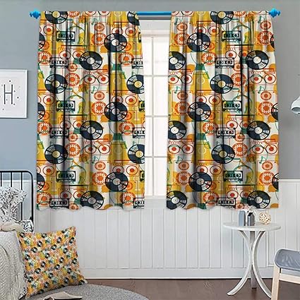 Amazon Com Anhounine Music Blackout Curtain Pattern With Musical