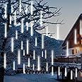 PEMOTech Meteor Shower Lights Outdoor, 38.5ft 15 Tubes 11.8" 540 LED Christmas Lights Meteor Shower Lights, Snow Falling Icicle Lights for Xmas Tree Halloween Decoration Wedding Party, Cool White