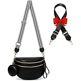 CEUTNIZ Brown PU Leather Bum Bags for Women Crossbody Sling Bag Large Fanny Pack Trendy Leather Belt Bag