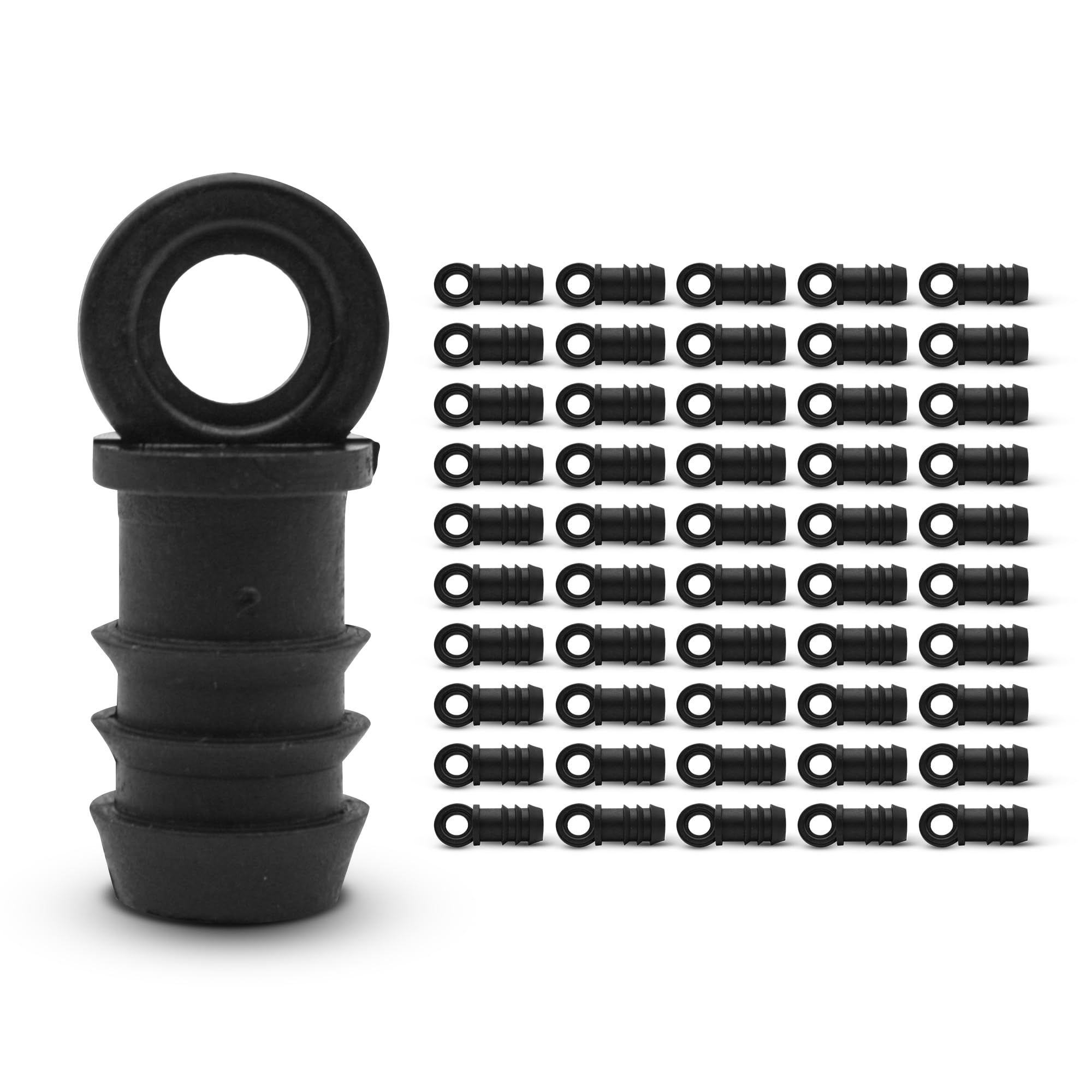 DOJA Barcelona Hose End Caps, 16 mm Plastic or Silicone End Plugs Pack of 50 for Irrigation Systems, Drip Irrigation, Garden, Camping, Agriculture