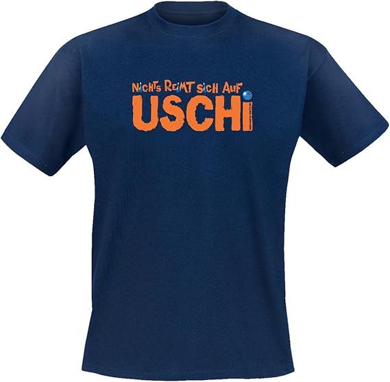 Mario Barth Herren TShirt Nichts reimt Sich auf Uschi, Navy, M