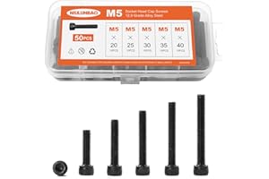NIULUNBAO M5 x 20mm 25mm 30mm 35mm 40mm Hex Socket Head Cap Screws Bolts, 12.9 Grade Alloy Steel, Black Oxide Finish, Allen H