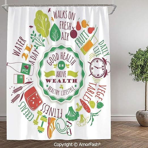 Amazon Com Scocici Fitness Small Size Bathroom Shower Curtain
