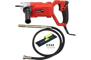 Bizoepro HandHeld Concrete Vibrating Tool, 1600W 15000RPM Electric Concrete Vibrator 6.6ft Shaft Rod 2HP Portable Pencil Cement Remove Air Bubble and Mix Concrete