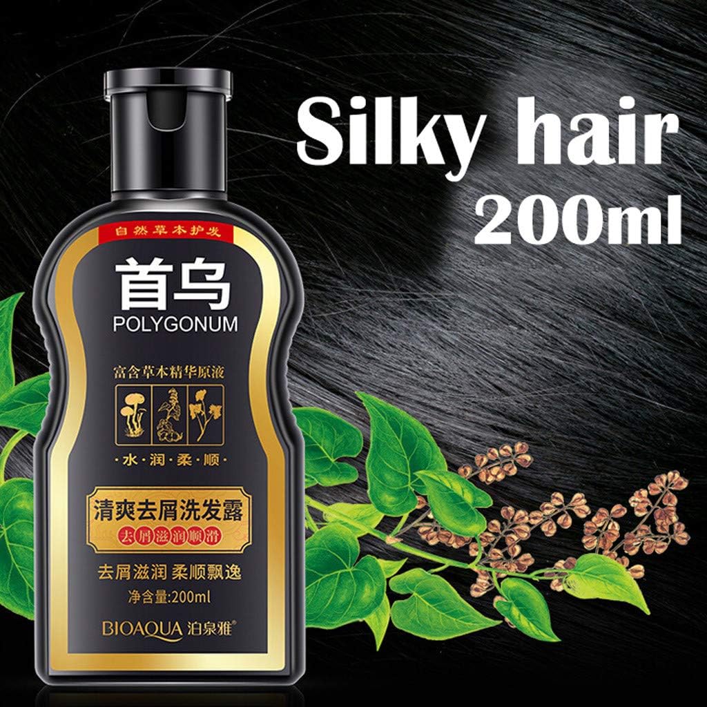 Natural Darkening Shampoo and Conditioner Organic Hair Darkening Shampoo Bar, Ginger Coloring Shampoo Black Hair Shampoo, Restore Lustrous and Shiny Hair, Suitable for All Hair Types (Black)
