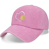 CVDGUFY Pickleball Gift for Women,Pickleball Hat for Women Men, Adjustable Embroidered Cotton Baseball Cap Pink