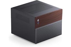 JONSBO N4 Black NAS Pc Case, Walnut Wood, 8-Drive Bay/6 * 3.5 "HDD (4 hot-swap,2 Non hot-swap),2 * 2.5SSD,Micro ATX Chassis, 