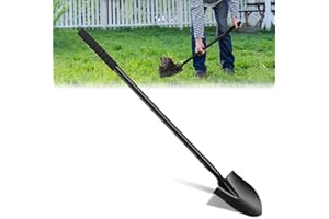 TWINKLETOOL Small Shovel for Digging with Metal Handle, 43.7 Inch Heavy Duty Garden Shovel, Trench Shovels Ideal for Digging Gardening Trenching Planting Camping Transferring Scooping, Black