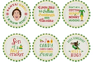 Arsemica Elf Christmas Paper Plates, 60 Count Disposable Christmas Dinner Plates, Buddy The Elf Party Decor Supplies, Funny Xmas Home Dinner Table Decorations, 9 inch