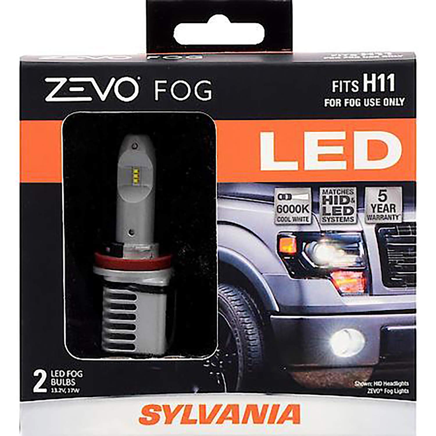 SYLVANIA - H11 ZEVO FOG LED - Premium Quality Fog Lights, Bright White LED  Light Output, Matches HID & LED Headlight Lighting Systems, Added Style ...