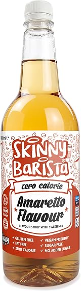 The Skinny Food Co Amaretto Coffee Syrup Sugar Free 1L Vegan Gluten Free