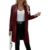 CHICASIMIR Women's Open Front Cardigan Sweater Slim Fit Casual Knit Lapel Coatigan Coat