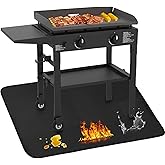Amerbro Grill Mats for Outdoor Grill Accessories Compatible with Blackstone Griddle 28in, Weber, Royal Gourmet, Fireproof BBQ Mats for Charcoal, Gas Grills to Protect Patio and Deck, 30x48in