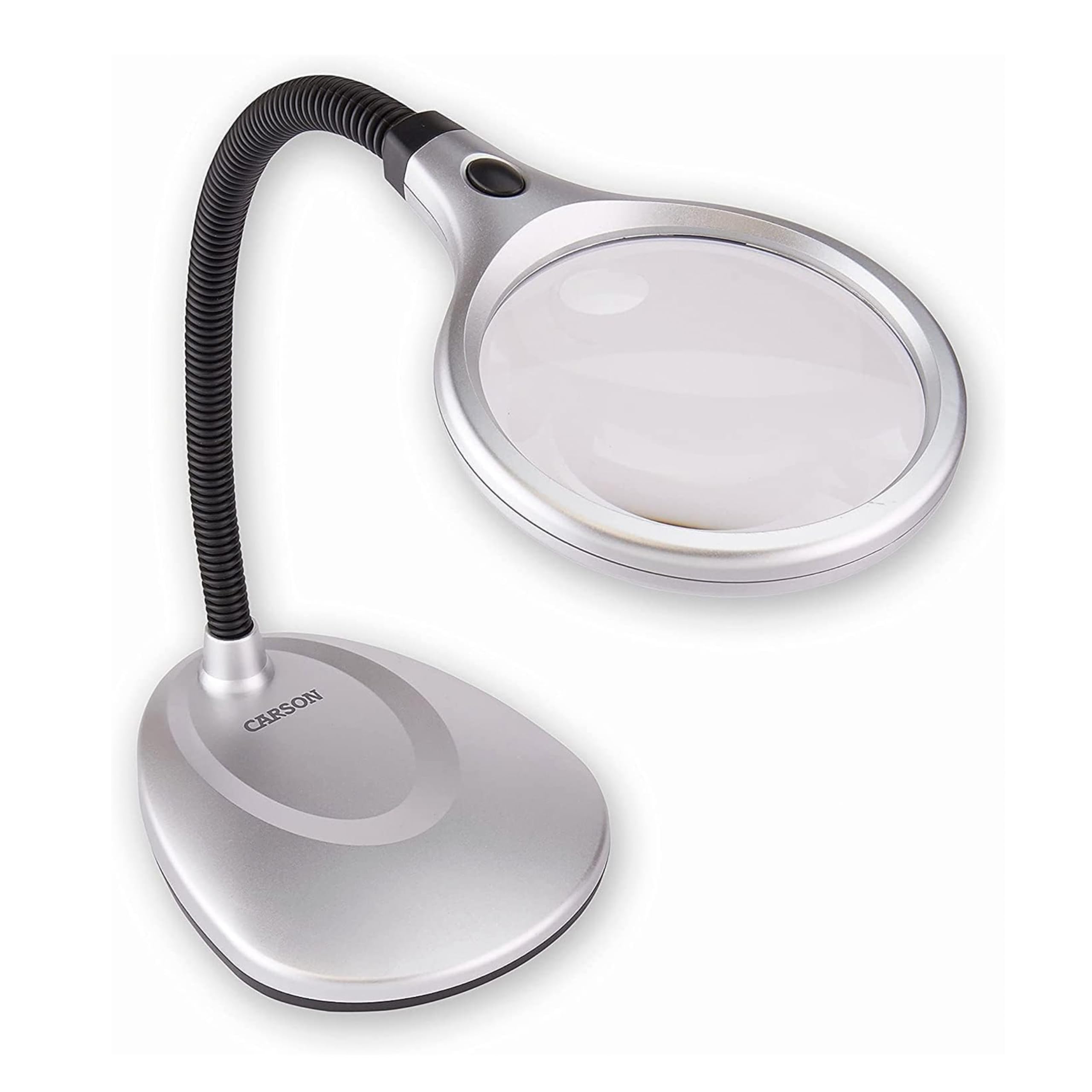 Carson DeskBrite200, Acrylic Lens, Silver, Standard