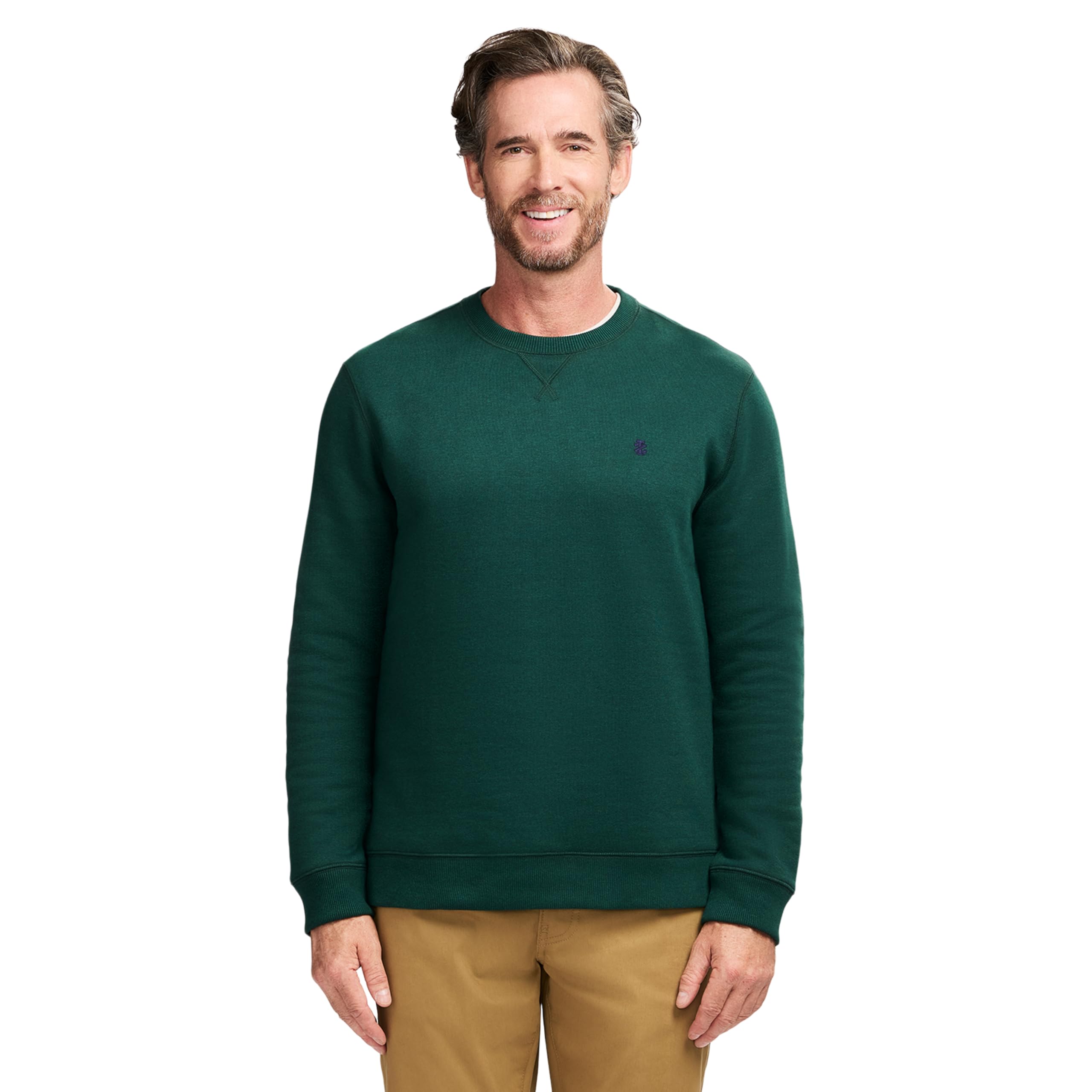 IZOD Men’s Advantage Performance Crewneck Fleece Pullover Sweatshirt, Rain Forest, XX-Large