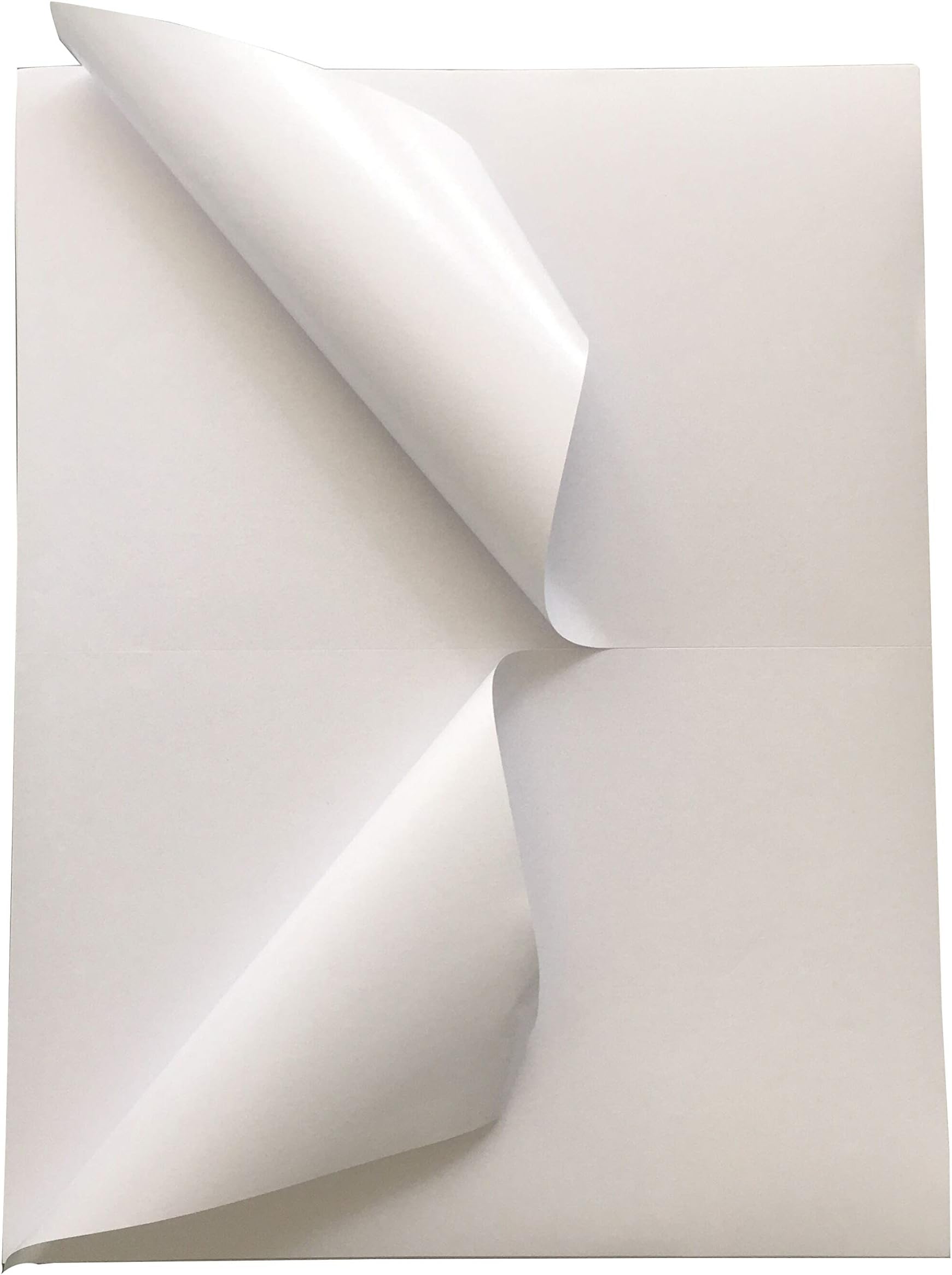 FirstZi 200 White Half Sheet Self Adhesive Shipping Labels 2 per Sheet for Laser and Inkjet Printers, 8.5x5.5 Inches, 100 Sheets