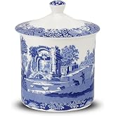 Portmeirion Spode Blue Italian Kitchen Storage Jar - Blue/White | 7.5" Porcelain Canister with Airtight Lid &amp; Imari Pattern, Countertop Container for Flour, Pasta, Cookies &amp; Coffee Beans
