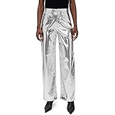 rag & bone Women's Logan Faux Leather Wide Leg Pants