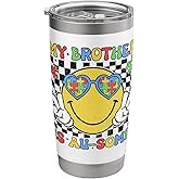 My Brother Is Awesome Autism Awareness Sister Autistic Kids Stainless Steel Insulated Tumbler