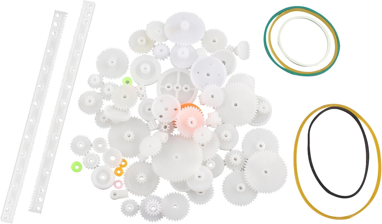 HALJIA 75 Types Gears Kit Package Plastic Crown Gear Single Double Reduction Gear Worm Gear For DIY Modeler